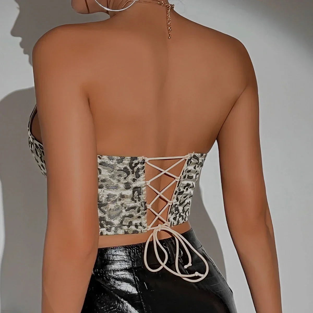 Githa - Modieuze Luipaardprint Corset Top