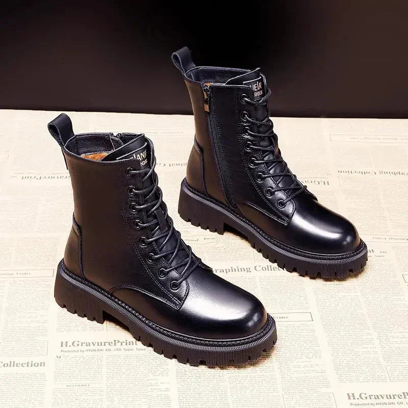 Jasmijn - Elegante Zwarte Leren Winterlaarzen