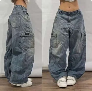 Isandro - Unisex Retro Baggy Cargo Jeans