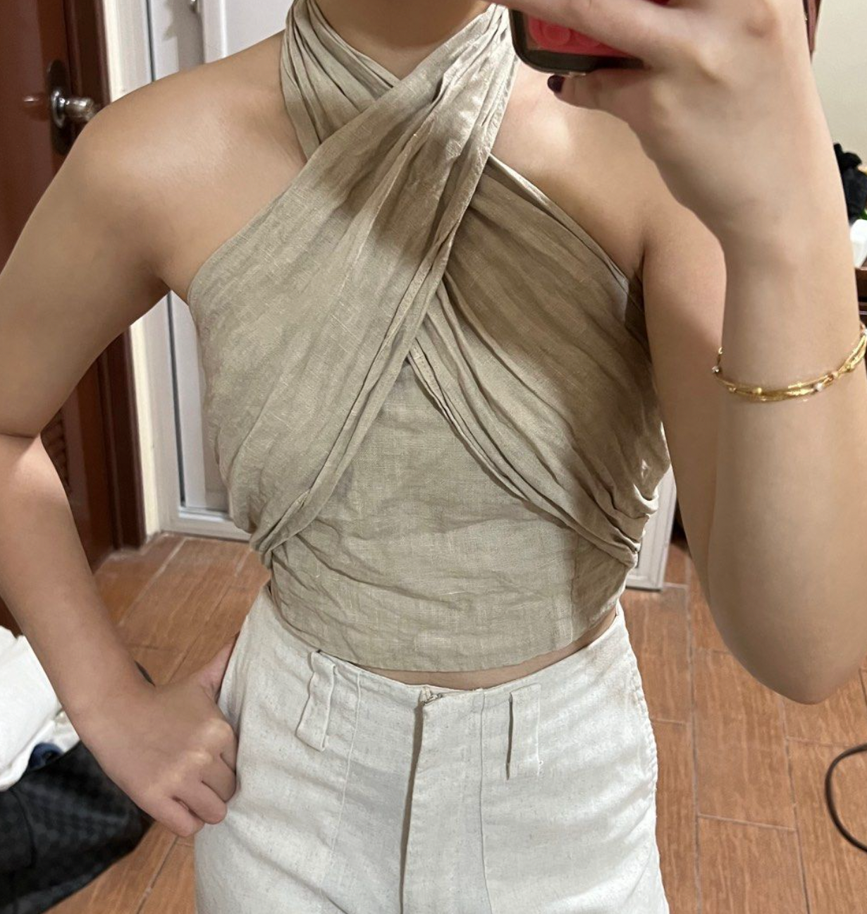 Gwenore - Stijlvolle Gekruiste Crop Top