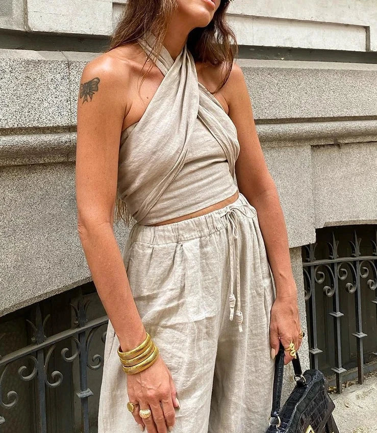 Gwenore - Stijlvolle Gekruiste Crop Top