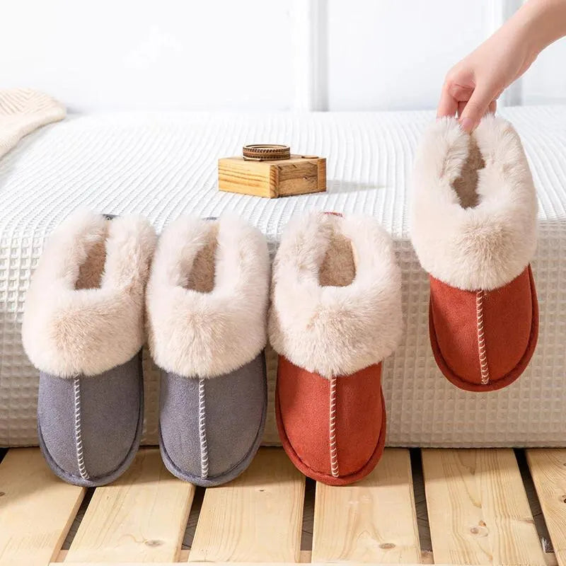 Dames Warme Gevoerde Pantoffels β Pluche Winter Huispantoffels voor Binnen