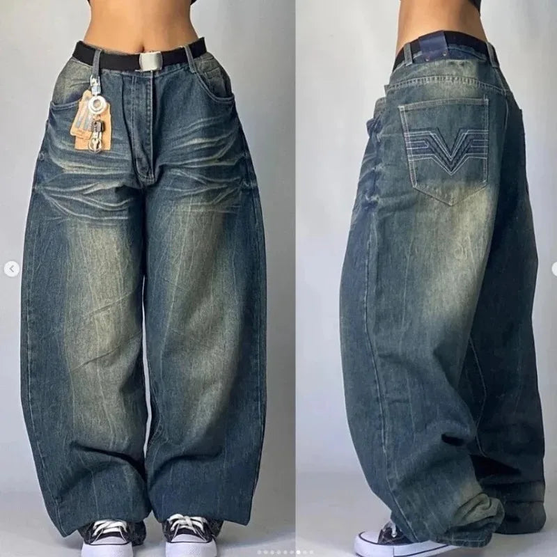 Isandro - Unisex Retro Baggy Cargo Jeans