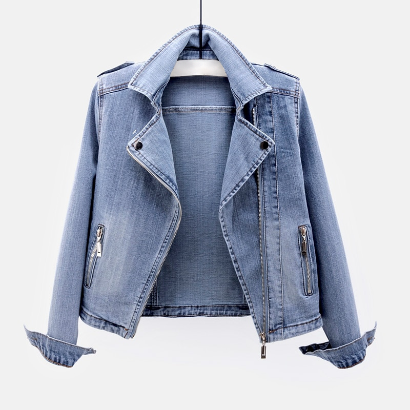 Dames Klassiek Denim Spijkerjack – Katoen, Casual Jas voor Alledaags Gebruik