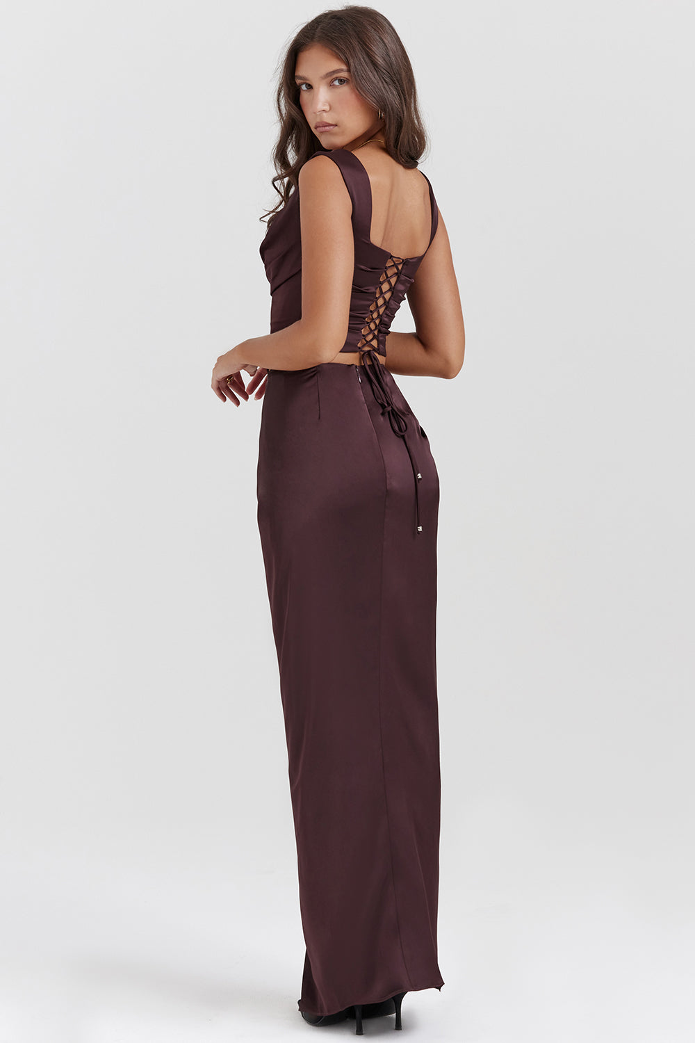Odette - Satijnen Corset-Top en Maxirok Set