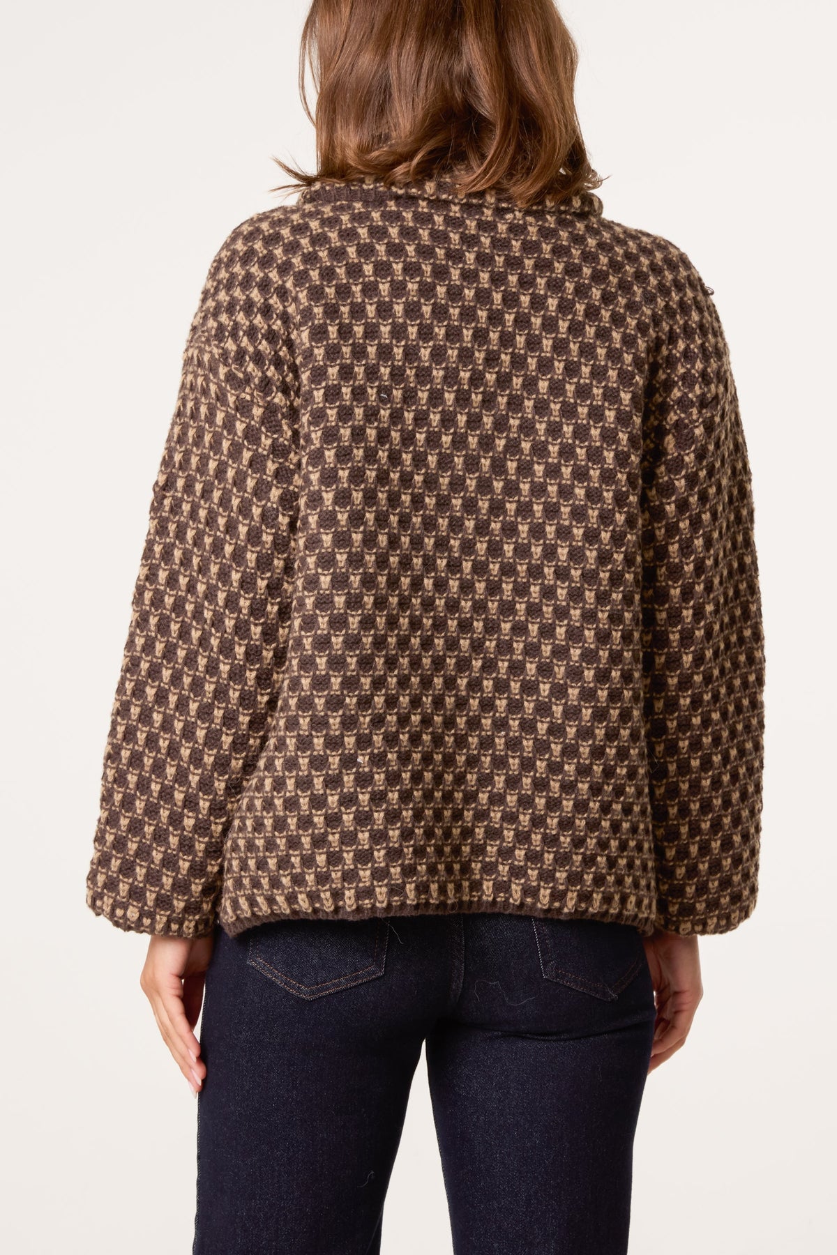 Dames Cardigan Structured Knit Vestjas Chocoladebruin