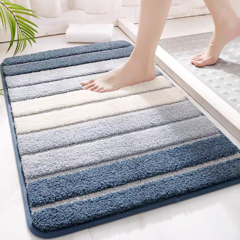 Badmat Fluffy Gestreept - Antislip en Machine Wasbaar