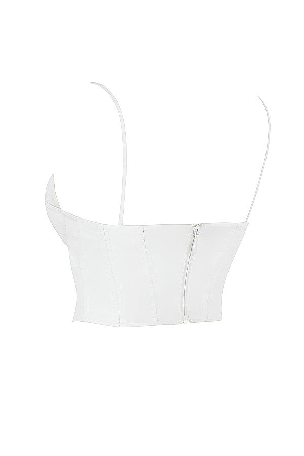 Helvianne - Wit Korset Top met Ruches