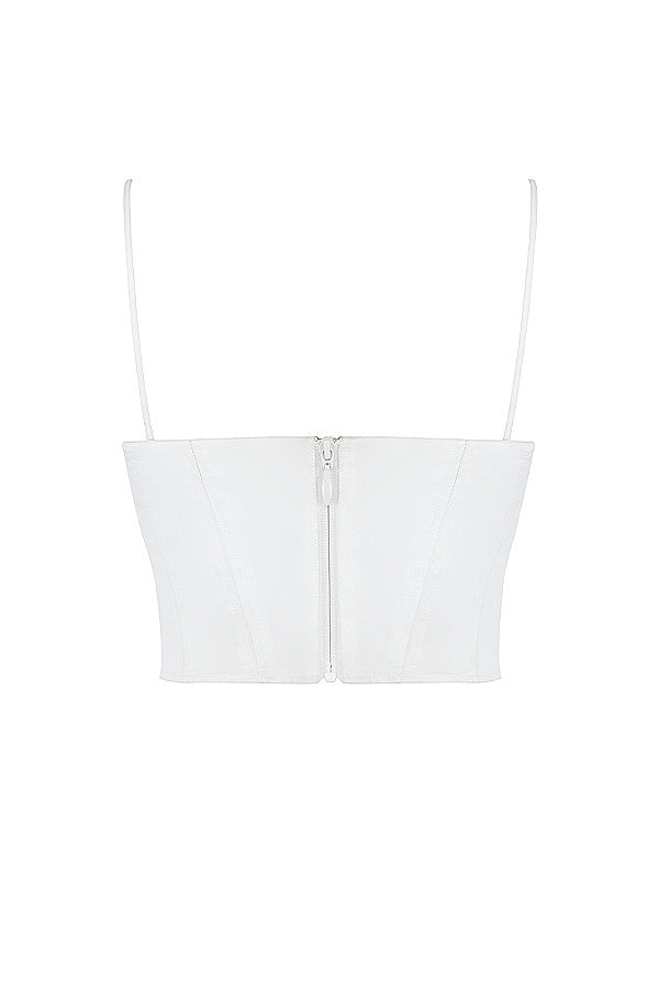 Helvianne - Wit Korset Top met Ruches