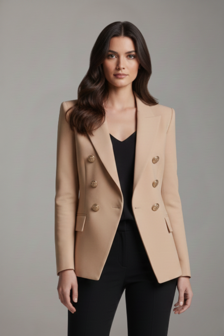 Dames Getailleerde Blazer – Dubbelzijdig, Geschikt voor Werk en Casual Gebruik