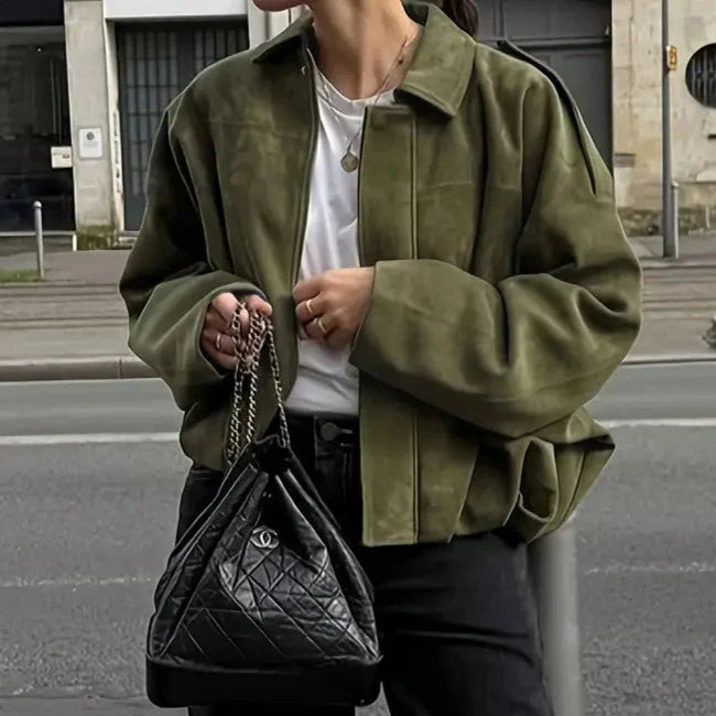Dames Oversized Jas – Met Rits, Geschikt voor Lente en Herfst
