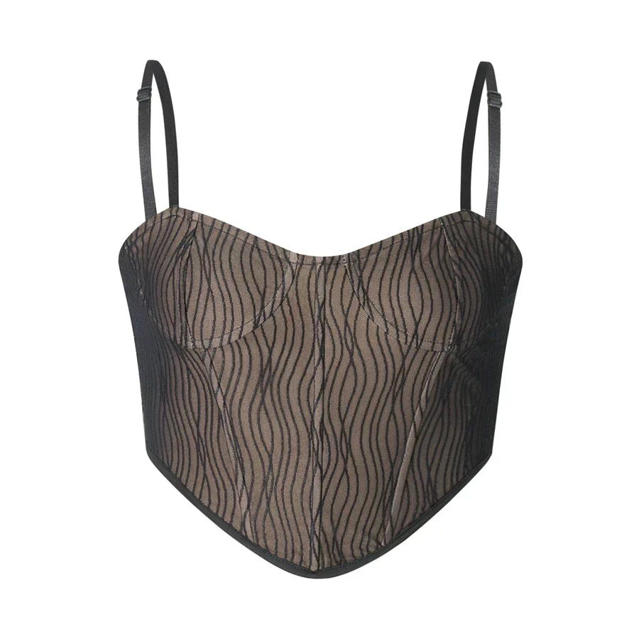 Helivienne - Zachte Mesh Cropped Korset