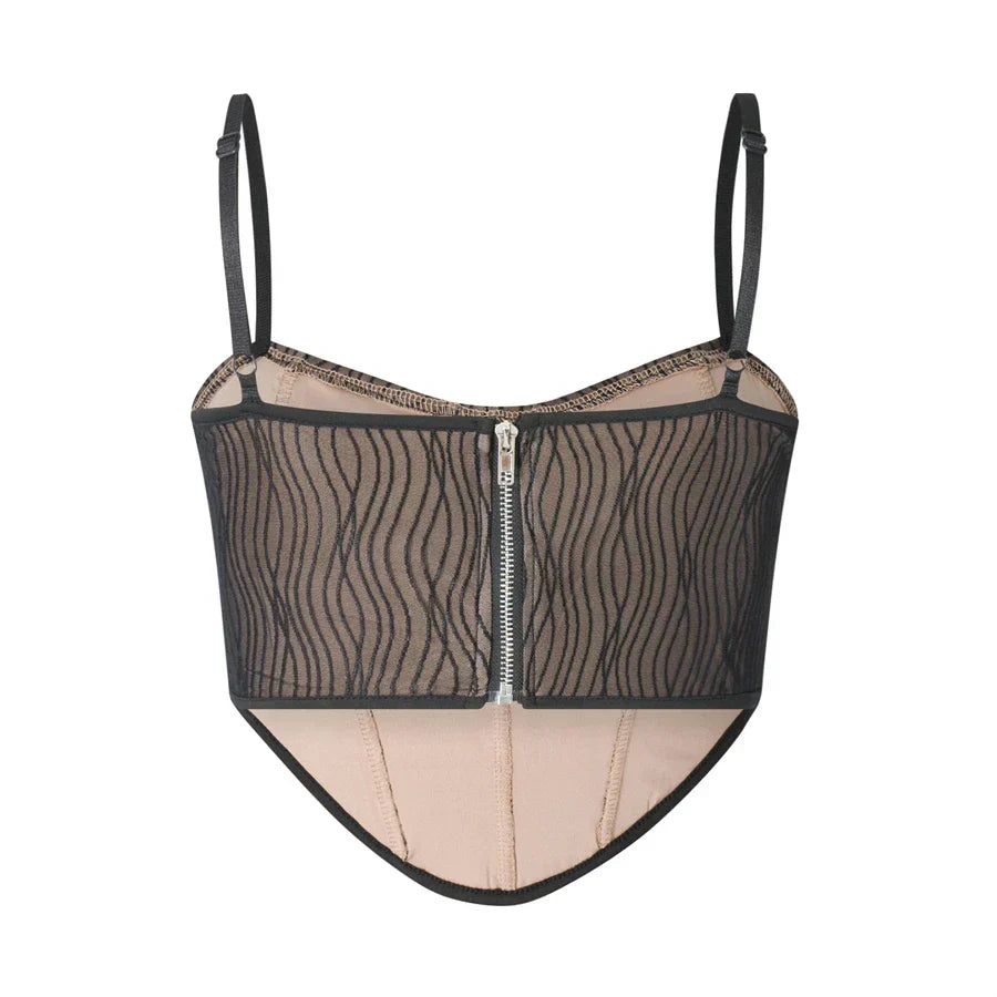 Helivienne - Zachte Mesh Cropped Korset