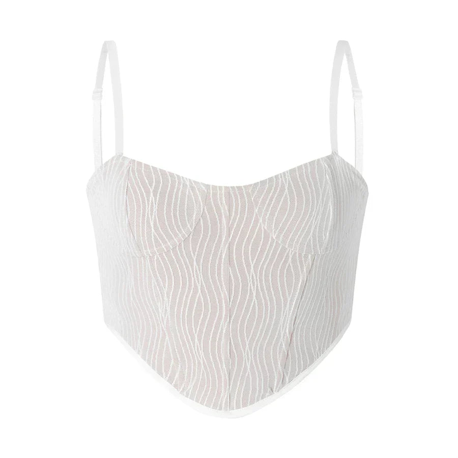 Helivienne - Zachte Mesh Cropped Korset
