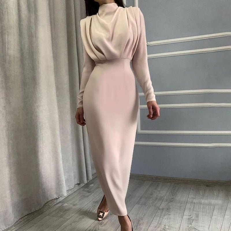 Milena - Elegante Draped Midi Jurk
