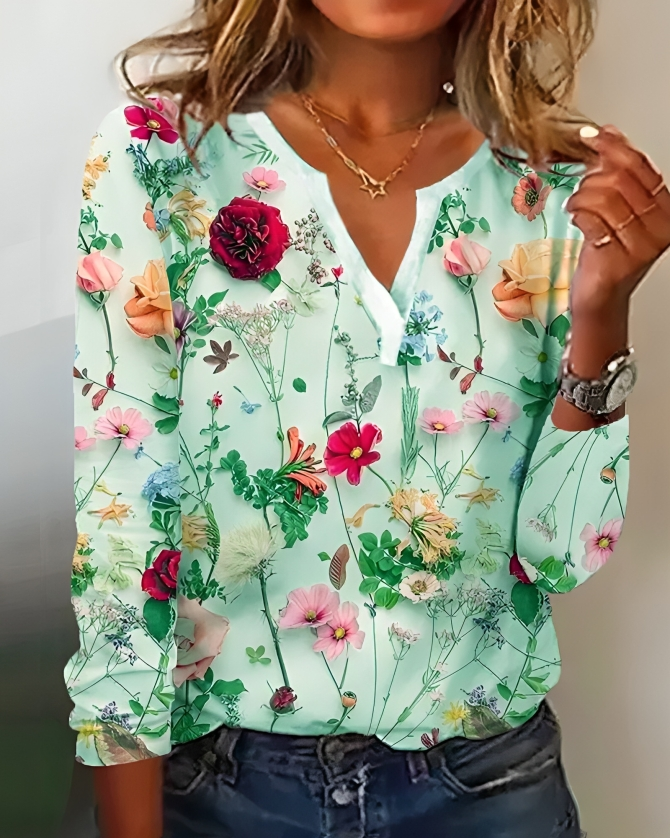 Elisa - Vrolijke Blouse met Bloemenpatroon | Stijlvol en Comfortabel