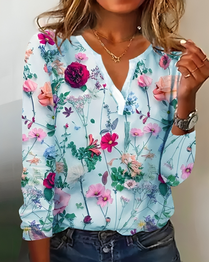 Elisa - Vrolijke Blouse met Bloemenpatroon | Stijlvol en Comfortabel