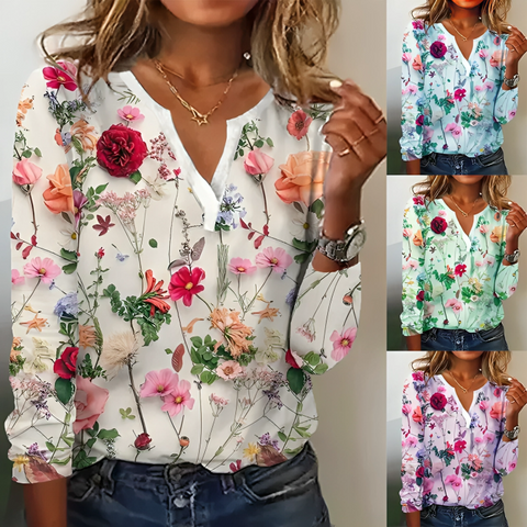 Elisa - Vrolijke Blouse met Bloemenpatroon | Stijlvol en Comfortabel