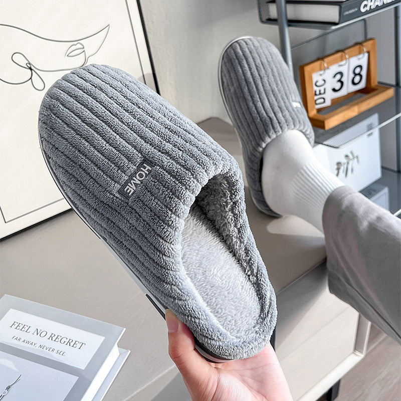 Ribstof Dames Pantoffels met Zachte Voering – Warme Comfortabele Huisslippers