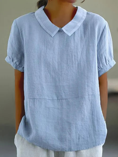 Avaya - Katoenen Blouse met Korte Mouwen