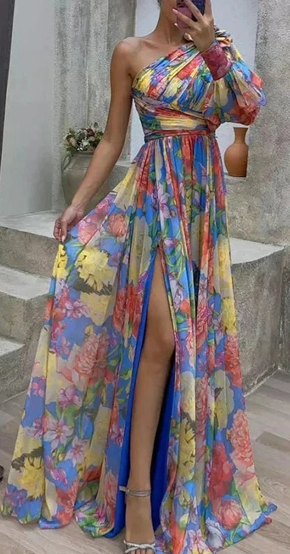 Melisande - One-Shoulder Bloemenjurk