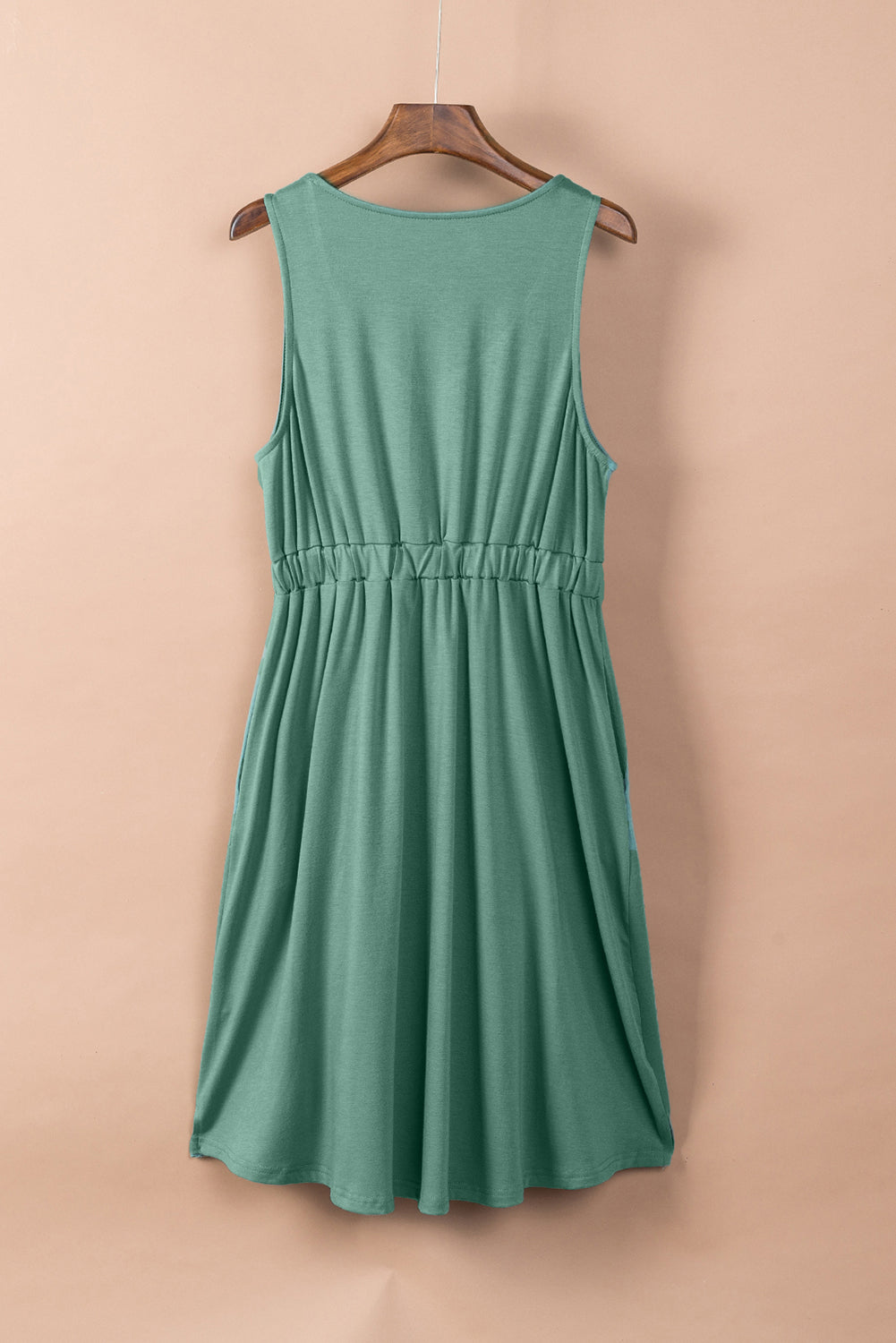 Elena - Groen Mouwloos Jurk
