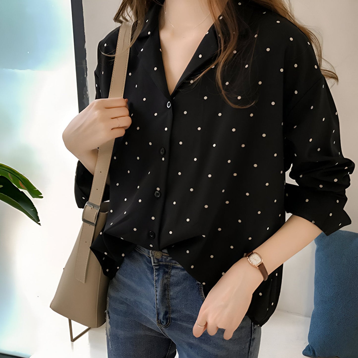 Clivia - Blouse met Stippen voor Dames