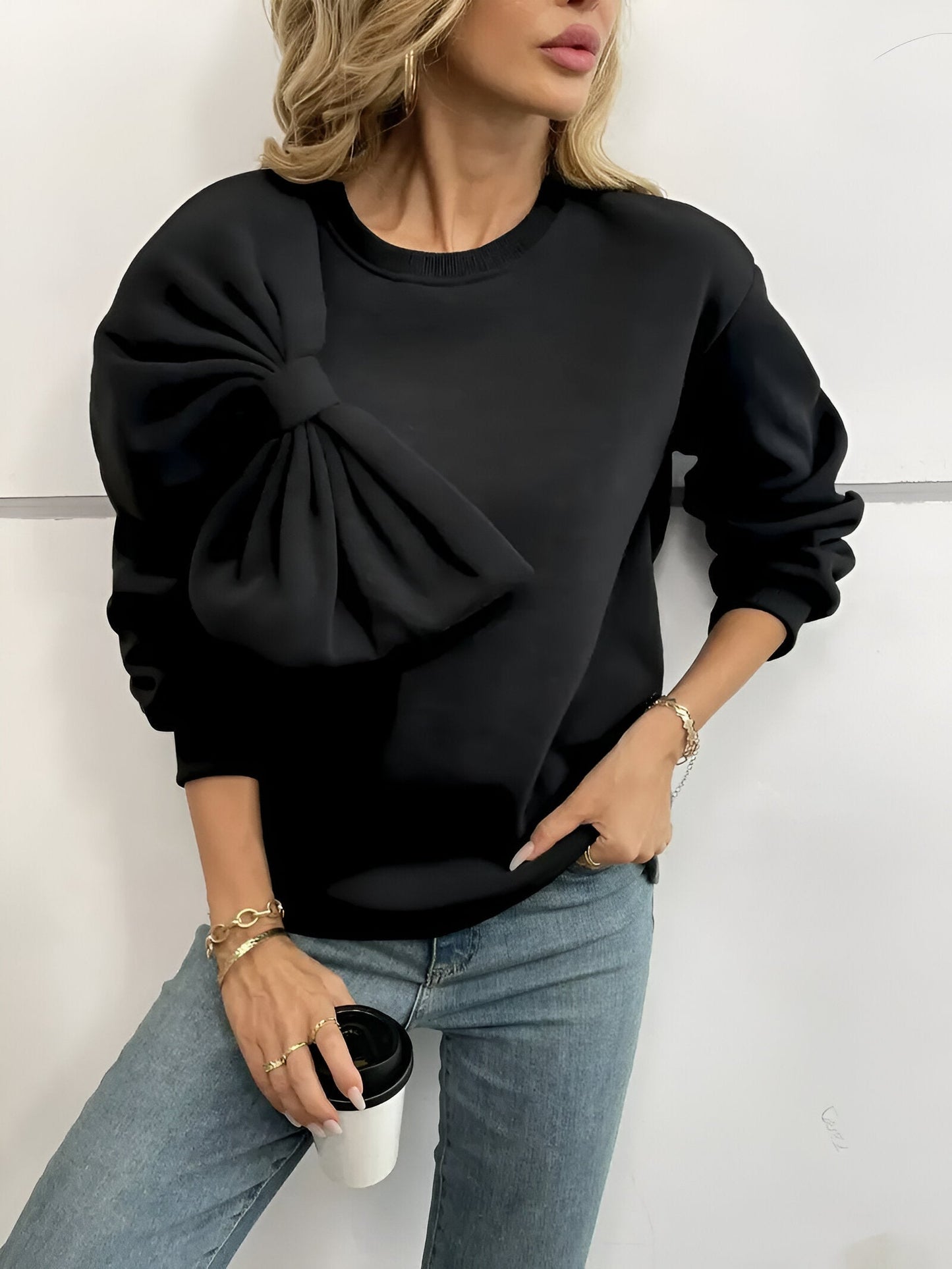 Blue - Sweatshirt met Strik