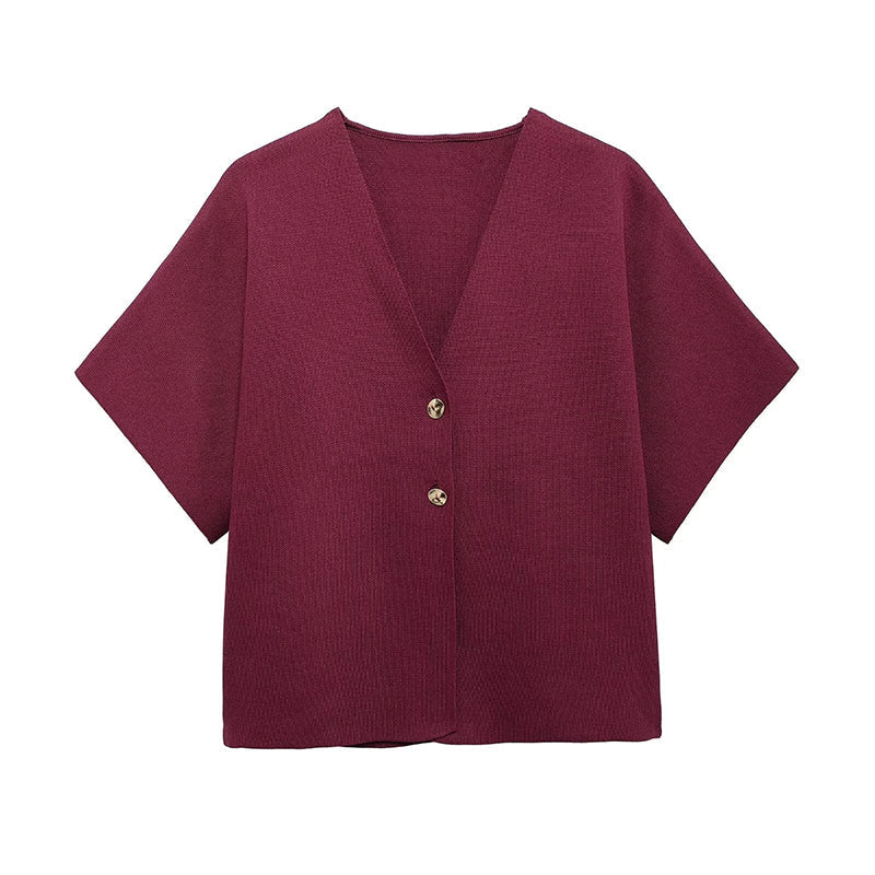 Claribel - Gebreide Top met V-hals