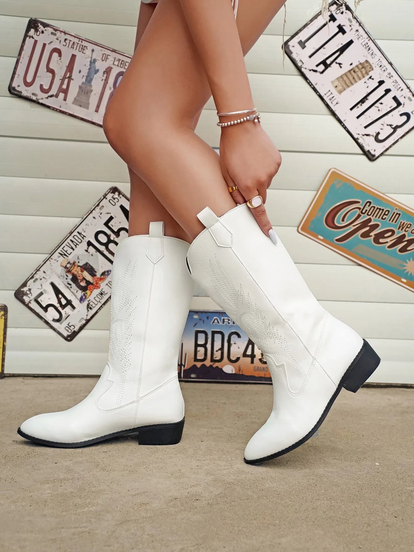 Demy - Western Cowboylaarzen met Geborduurd Design