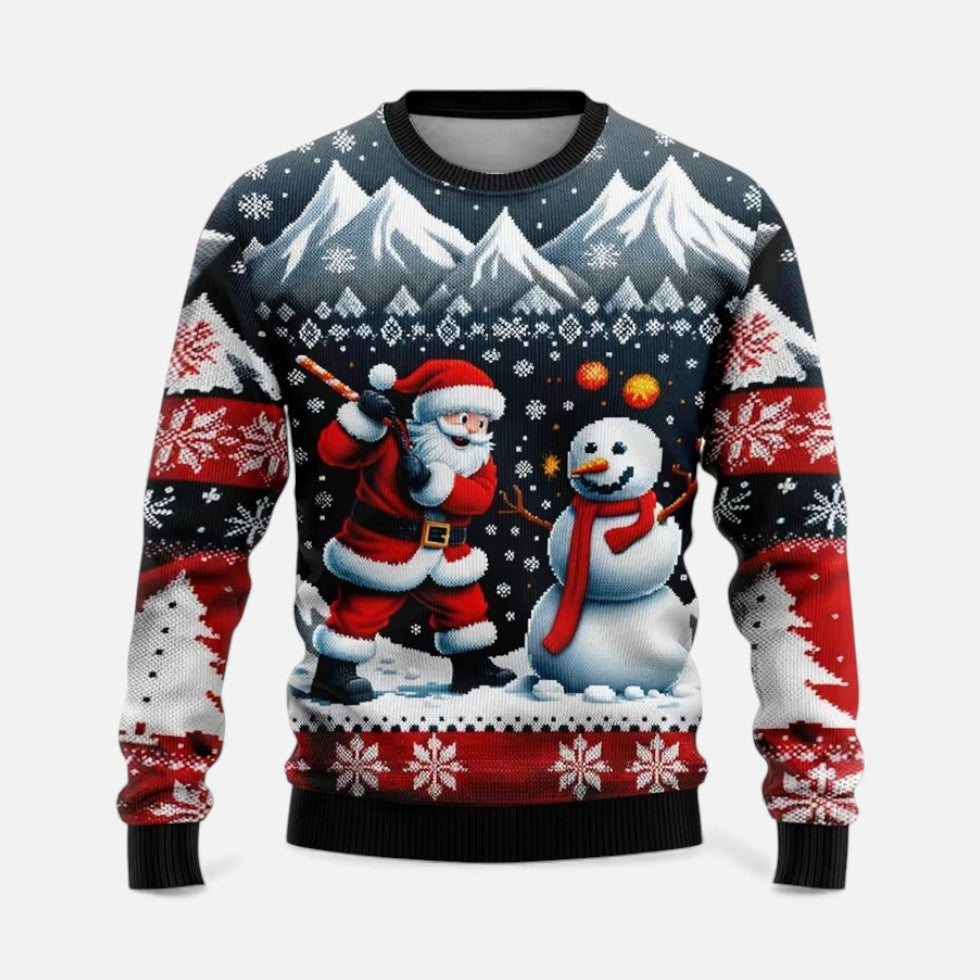 Heren Kersttrui met Winterlandschap Print