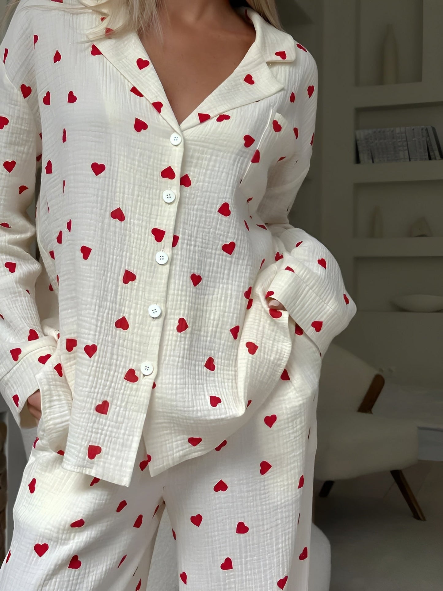 Giselle - Pyjama Set met Hartmotief