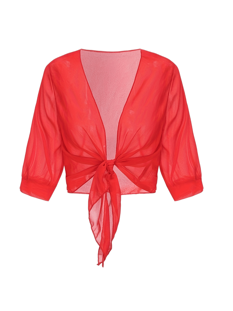 Katie – Luchtige Blouse met Open Voorzijde