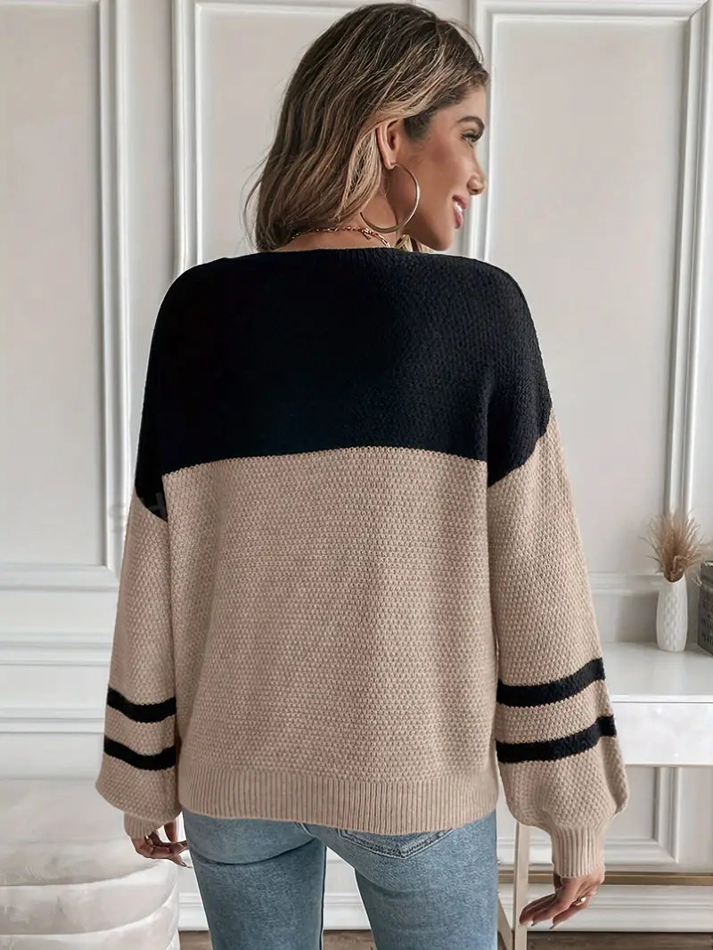 Liora - Trendy Gebreide Trui met Lampionmouwen | Stijlvol & Comfortabel