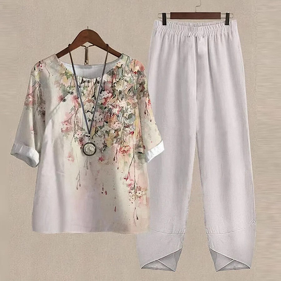 Giuliana - Tweedelig Set Met Vintage Bloemenpatroon