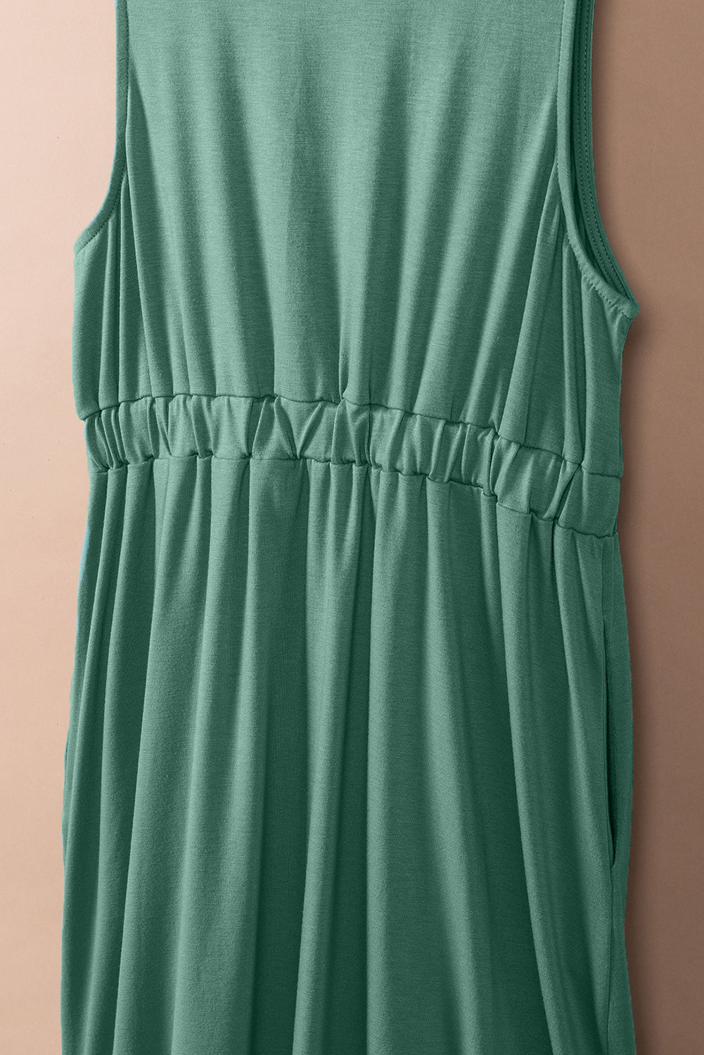 Elena - Groen Mouwloos Jurk
