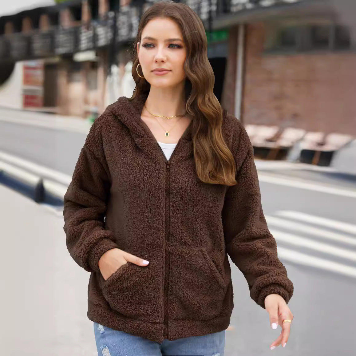 Dames Fleecejack met Ritssluiting – Zwart, Warm en Comfortabel voor Casual Gebruik