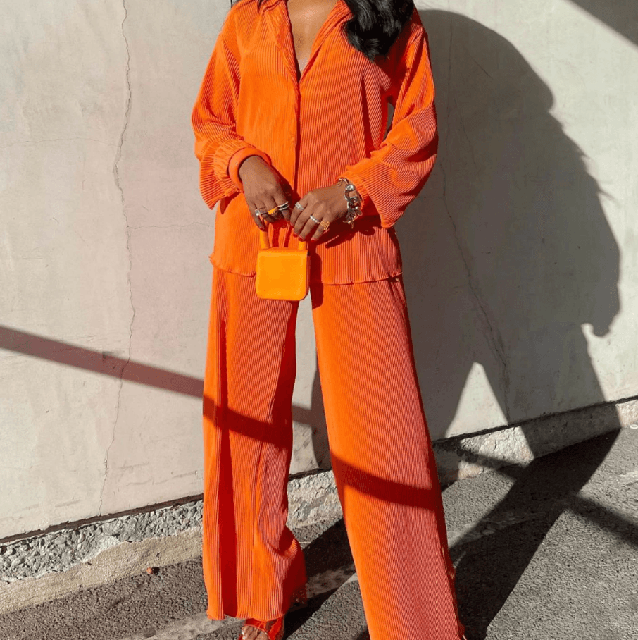 Lotte - Trendy Tweedelig Pak met Gedrapeerde Broek