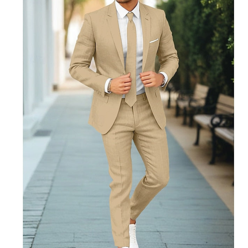 Anzug Herren mit schmaler Passform - hell-khaki