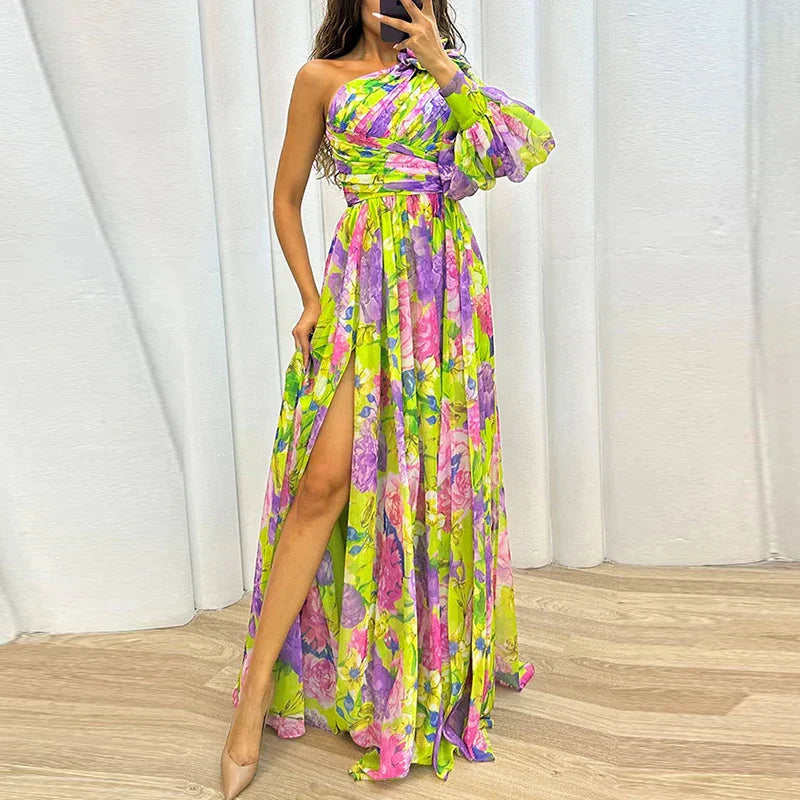Melisande - One-Shoulder Bloemenjurk