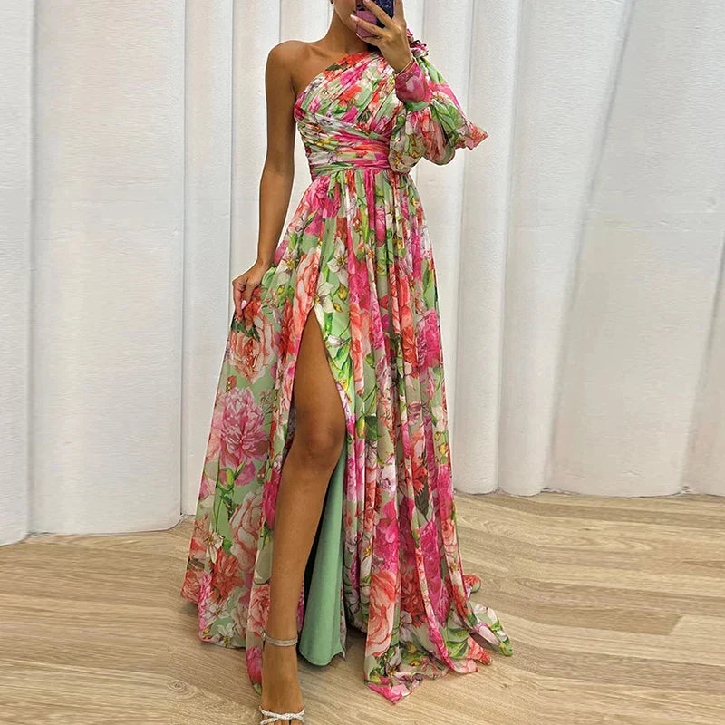 Melisande - One-Shoulder Bloemenjurk