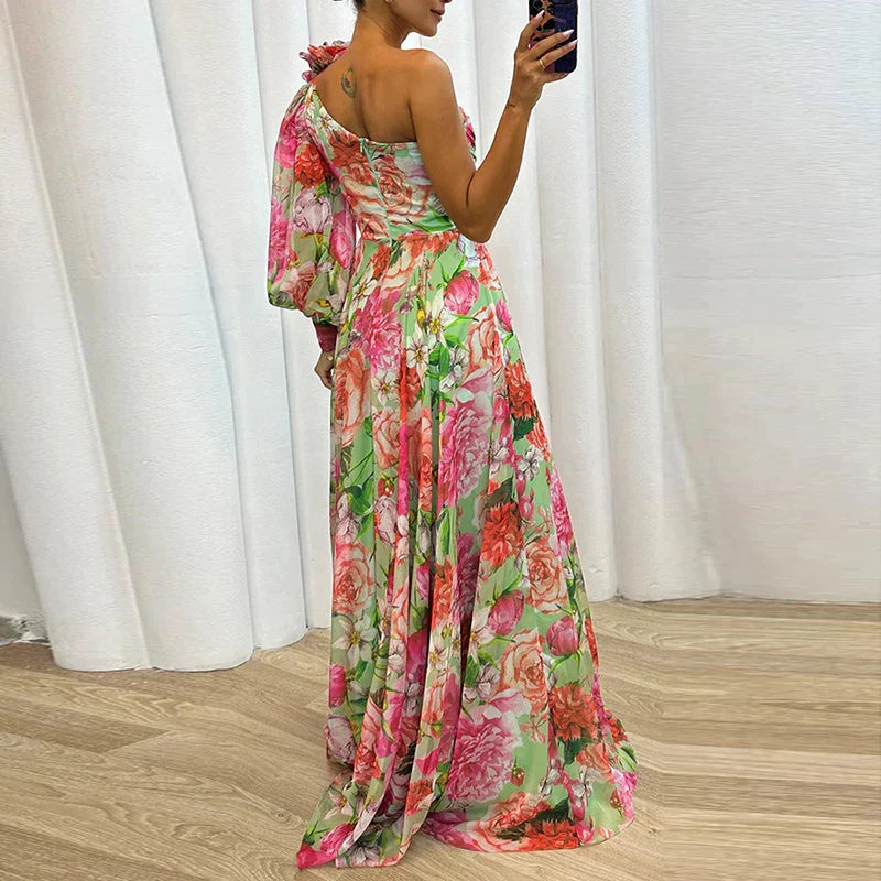 Melisande - One-Shoulder Bloemenjurk