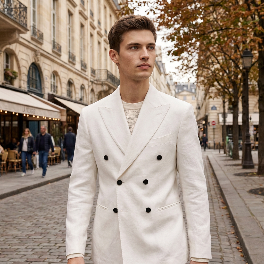 Blazer Croisé Homme Coupe Ajustée – vue 10
