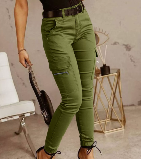Dames Hoge Taille Cargo Broek – Met Cargozakken, Casual Streetwear