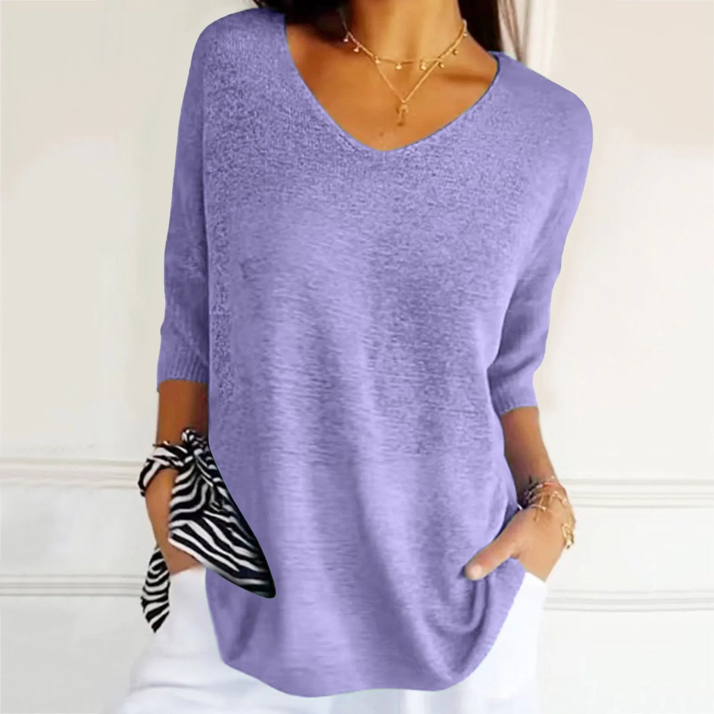 Maëlys - Relaxed V-Neck Top
