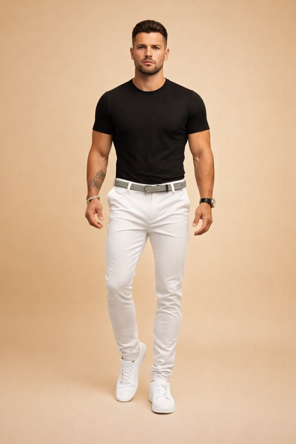 Spodnie mΔskie o nowoczesnym kroju - miejski smart casual β widok produktu 2 | Ionotix