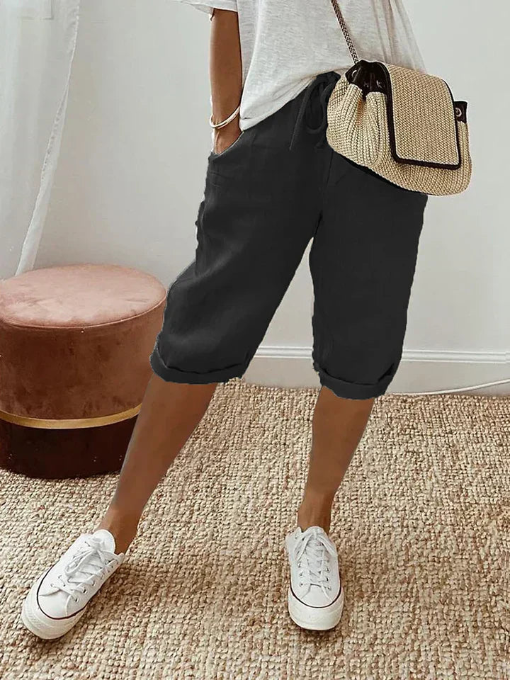 Livia - Katoen-Linnen Damesshorts