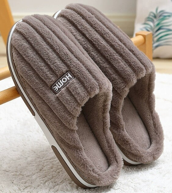 Ribstof Dames Pantoffels met Zachte Voering – Warme Comfortabele Huisslippers