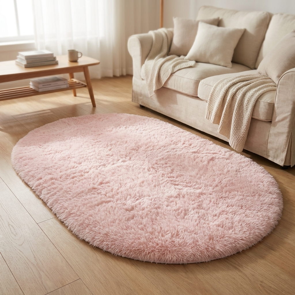 Ovaal Vloerkleed Fluffy Hoogpolig - Zijde en Wol Mix