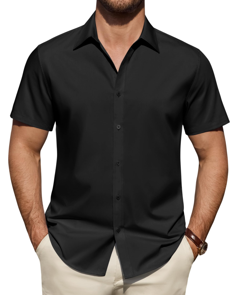 Heren Slim Fit Overhemd – Met Knopen, Geschikt voor Werk en Casual Gebruik